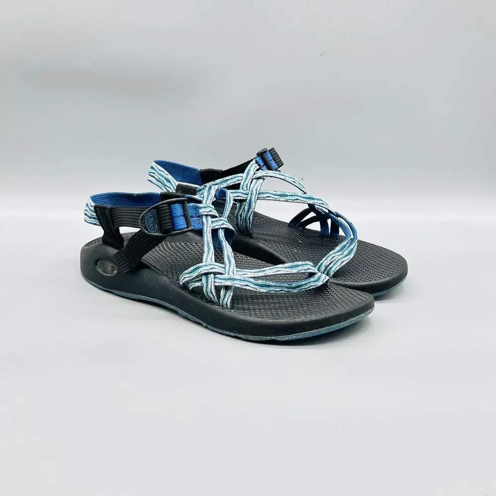 Chaco Sandals Womens 9 Blue Strappy Adjustable Outdoor Hiking Shoes